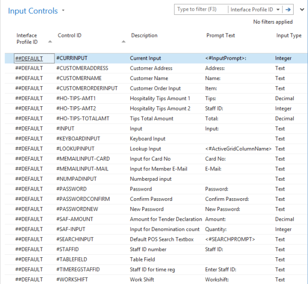 Input Controls