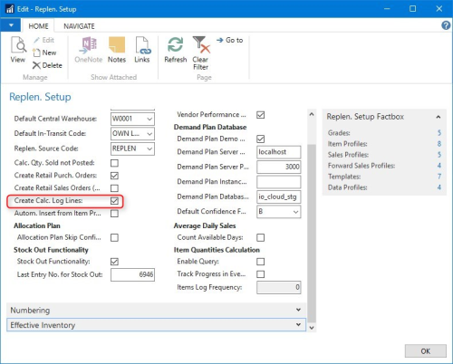 Insert/log Line Database Calculation Log Lines