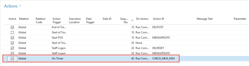 Retail Message Setup