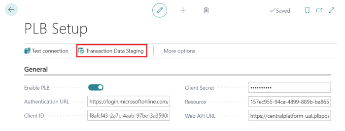 Transaction Data Staging