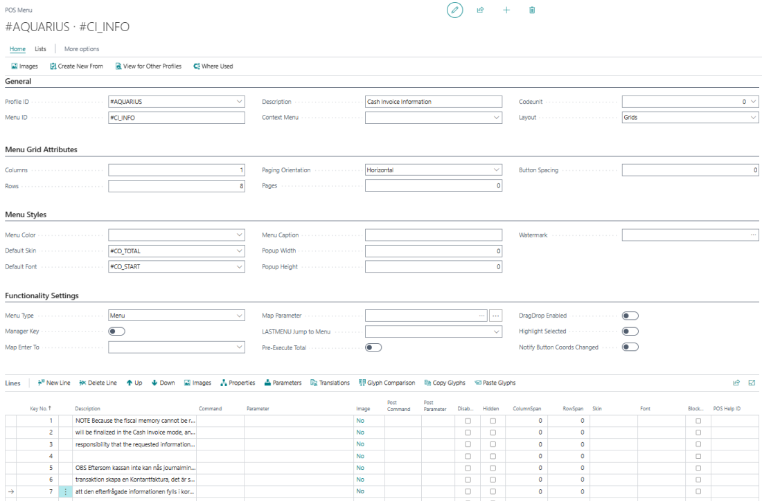 Pos System Invoice POS Setup - The Cash Invoice Form Setup Data