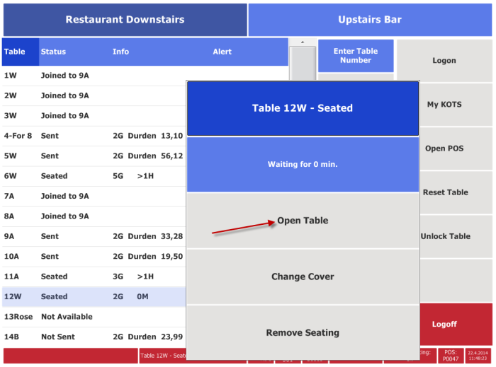 Working with Dining Table List